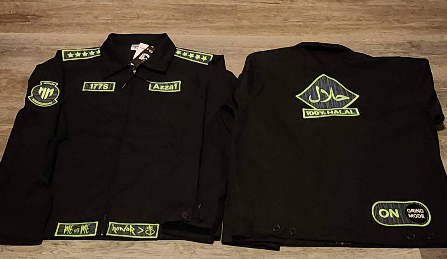 Non-Lined Dickies style jacket 100% Halal, Azza1, and 177S patches